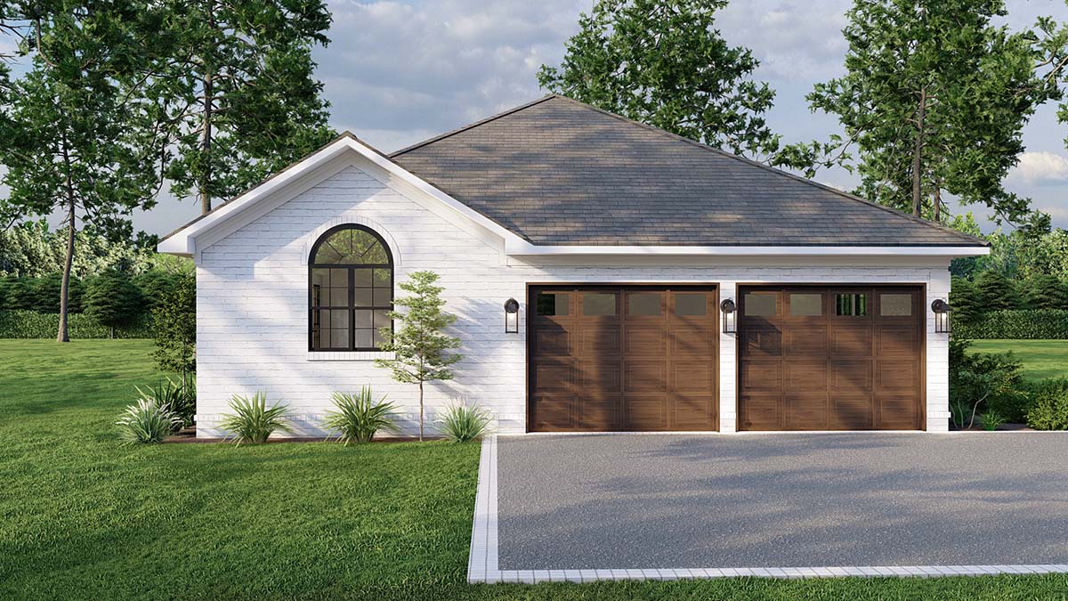 Contemporary, European, Ranch Plan with 1913 Sq. Ft., 4 Bedrooms, 2 Bathrooms, 2 Car Garage Picture 3