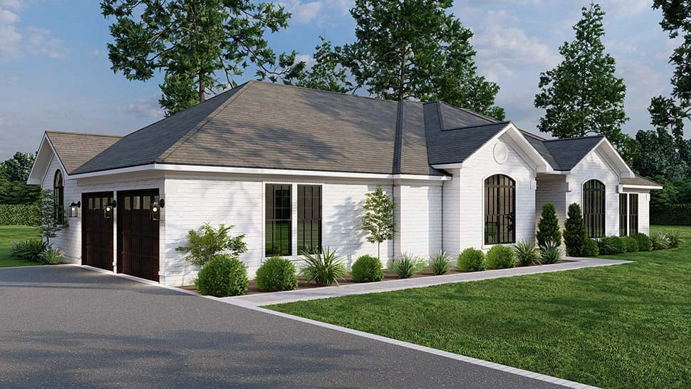 Contemporary, European, Ranch Plan with 1913 Sq. Ft., 4 Bedrooms, 2 Bathrooms, 2 Car Garage Picture 4