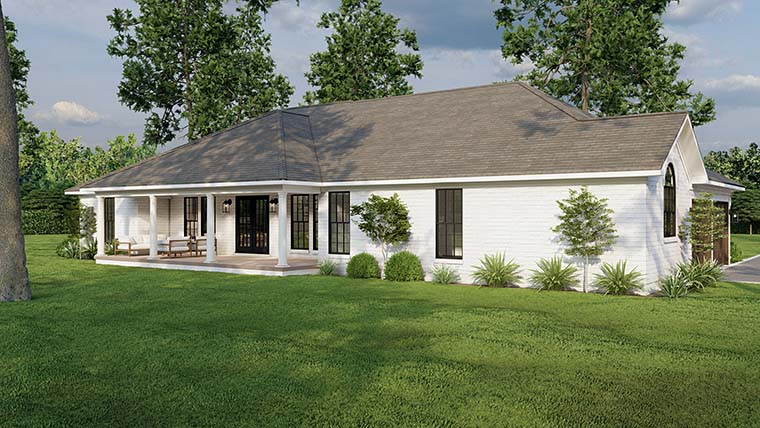 Contemporary, European, Ranch Plan with 1913 Sq. Ft., 4 Bedrooms, 2 Bathrooms, 2 Car Garage Picture 6