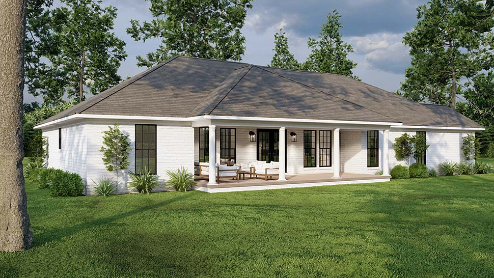 Contemporary, European, Ranch Plan with 1913 Sq. Ft., 4 Bedrooms, 2 Bathrooms, 2 Car Garage Picture 7