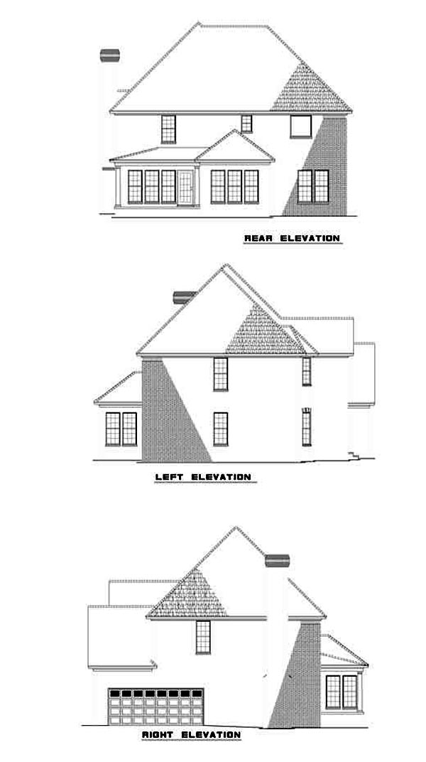 European Rear Elevation of Plan 61257