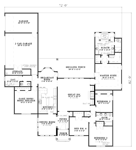 House Plan 61260 First Level Plan