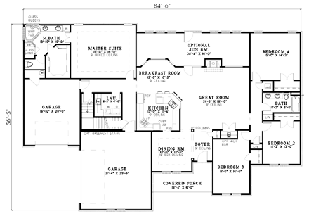 House Plan 61261 First Level Plan