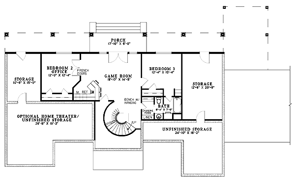 European One-Story Lower Level of Plan 61264