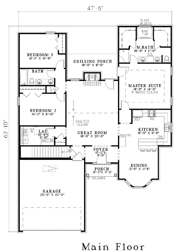 One-Story Ranch Alternate Level One of Plan 61266