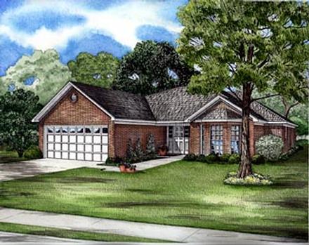 One-Story Ranch Elevation of Plan 61266