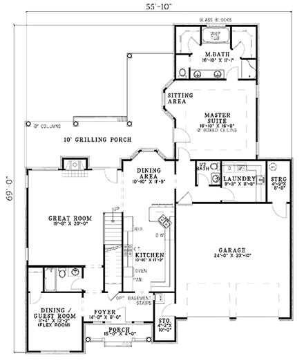 House Plan 61267 First Level Plan