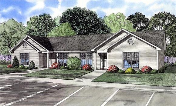 Multi-Family Plan 61274 Elevation