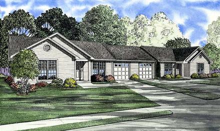 One-Story Ranch Elevation of Plan 61275