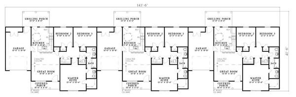 One-Story Ranch Level One of Plan 61276