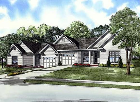 Multi-Family Plan 61280 Elevation