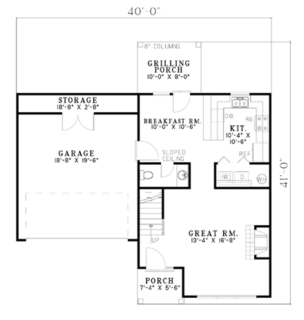 House Plan 61283 First Level Plan