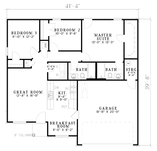 European One-Story Level One of Plan 61286