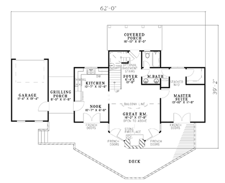 House Plan 61290 First Level Plan