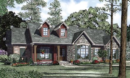 Country Craftsman Ranch Traditional Elevation of Plan 61297