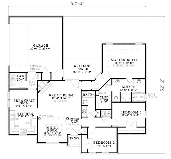European One-Story Level One of Plan 61298