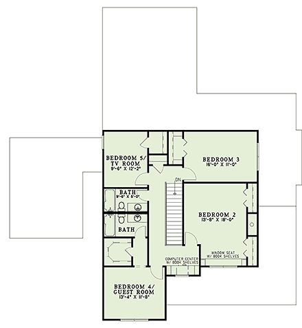 House Plan 61299 Second Level Plan