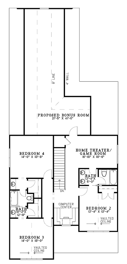 House Plan 61302 Second Level Plan