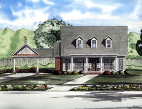 Cape Cod , One-Story House Plan 61310 with 3 Beds, 2 Baths, 2 Car Garage Elevation Cape Cod , One-Story House Plan 61310 with 3 Beds, 2 Baths, 2 Car Garage Elevation