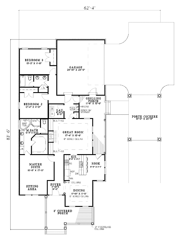 Cape Cod One-Story Level One of Plan 61311