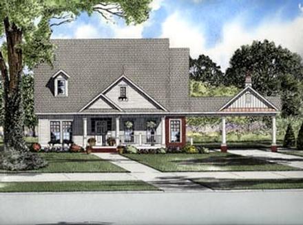 Cape Cod One-Story Elevation of Plan 61311