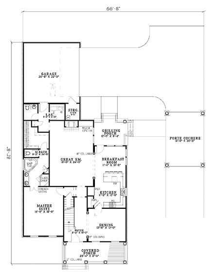 House Plan 61317 First Level Plan