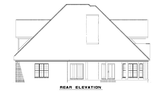 Cottage Craftsman Farmhouse Rear Elevation of Plan 61325