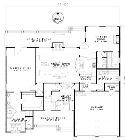 House Plan 61329 First Level Plan