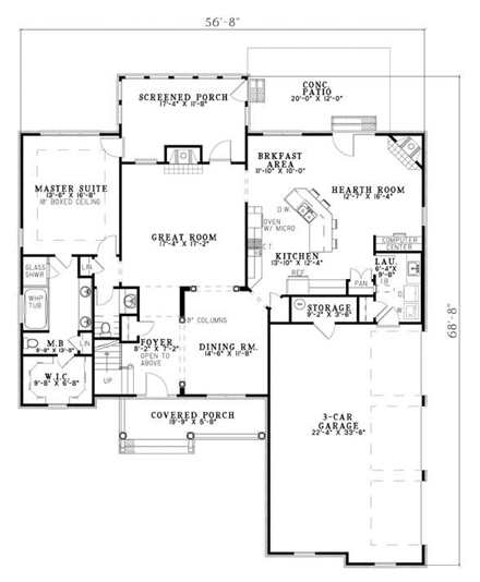 House Plan 61330 First Level Plan