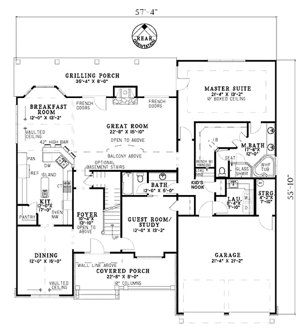 Craftsman Traditional Level One of Plan 61333