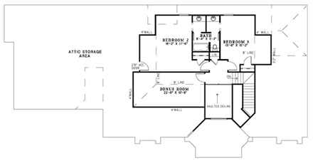 House Plan 61346 Second Level Plan