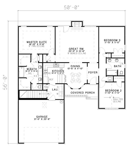 House Plan 61349 First Level Plan