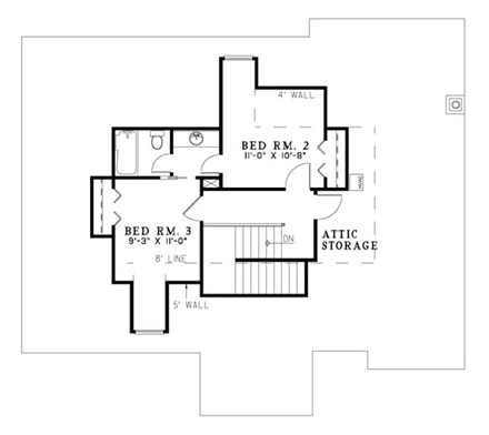 House Plan 61357 Second Level Plan