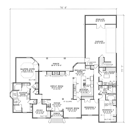 House Plan 61360 First Level Plan