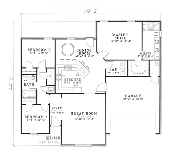 One-Story Level One of Plan 61364
