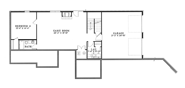 European One-Story Traditional Level One of Plan 61365