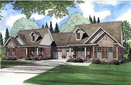 One-Story Traditional Elevation of Plan 61366