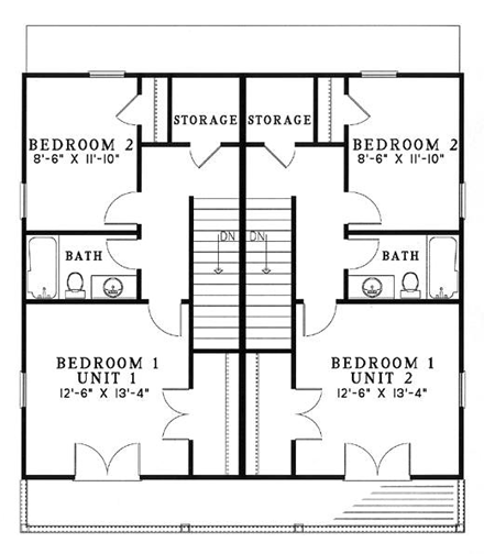 Multi-Family Plan 61370 Second Level Plan