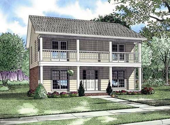 Multi-Family Plan 61370 Elevation