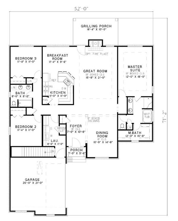 One-Story Level One of Plan 61372