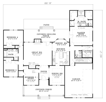 House Plan 61373 First Level Plan