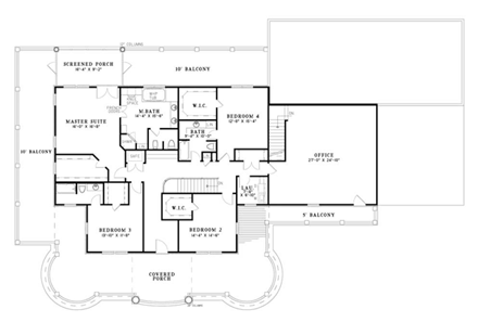 House Plan 61376 Second Level Plan