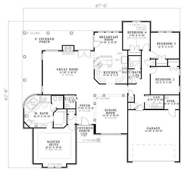 One-Story Level One of Plan 61378