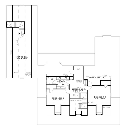 House Plan 61379 Second Level Plan