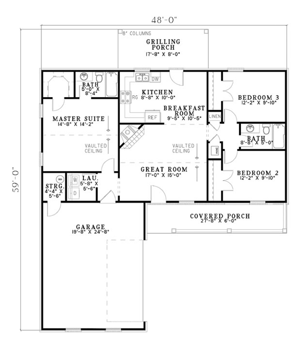 One-Story Level One of Plan 61385