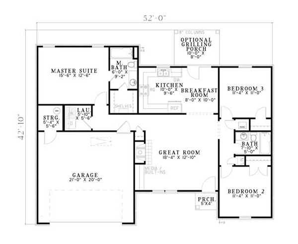 One-Story Level One of Plan 61386