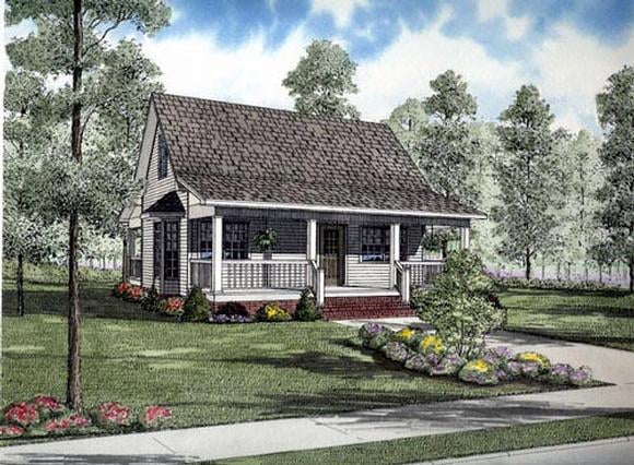 Cape Cod, Cottage, Country House Plan 61388 with 2 Beds, 1 Baths Elevation