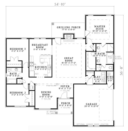 House Plan 61390 First Level Plan
