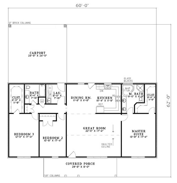 One-Story Level One of Plan 61391