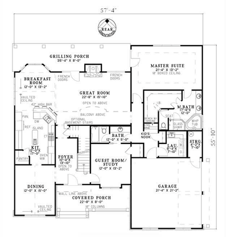 House Plan 61396 First Level Plan
